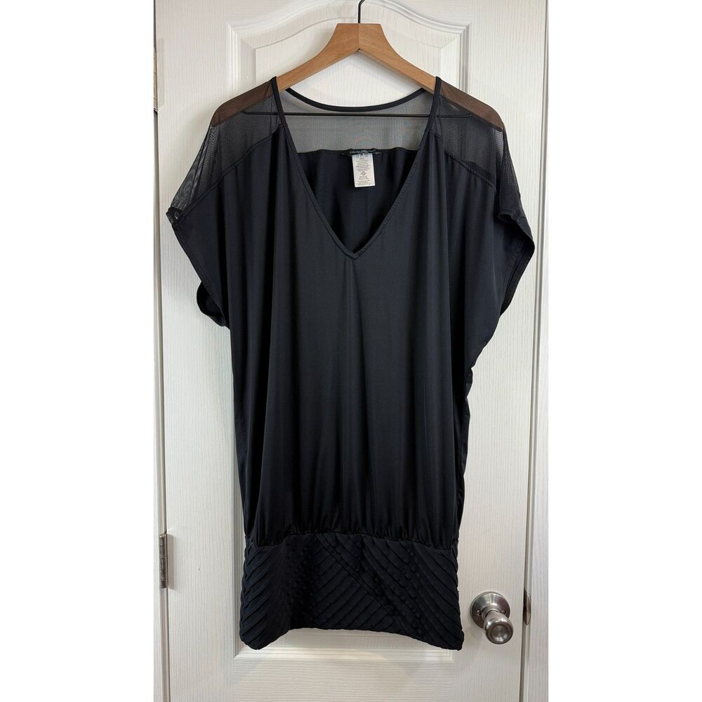 Carmen Marc Valvo Swimwear Women's Black V-Neck Cover Up Size XS / S